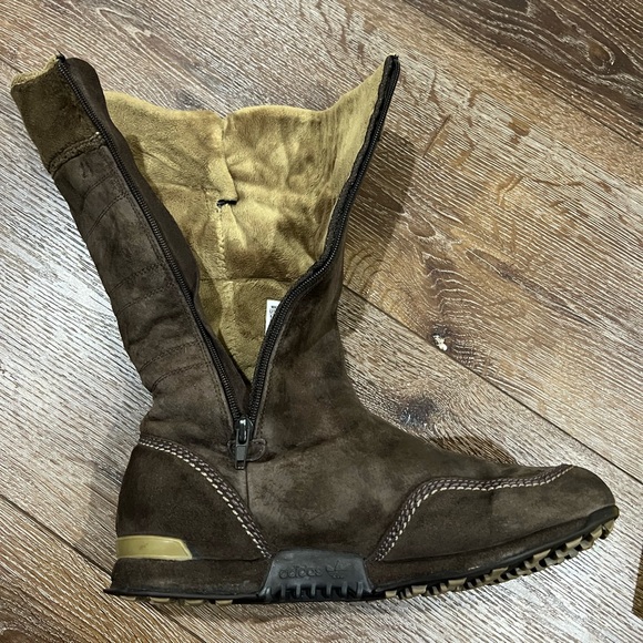 LEFT shoe only Adidas suede boots amputee / replacement / size 9 brown - Picture 3 of 9